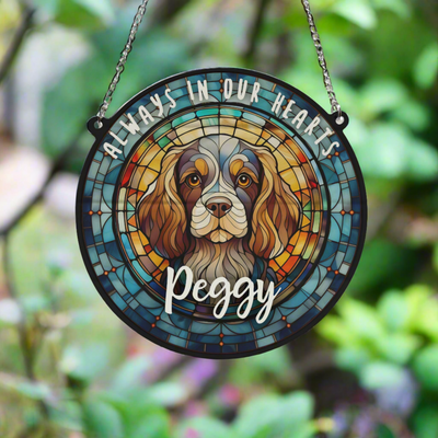 Cavalier King Charles Spaniel Memorial Stained Glass Effect Suncatcher