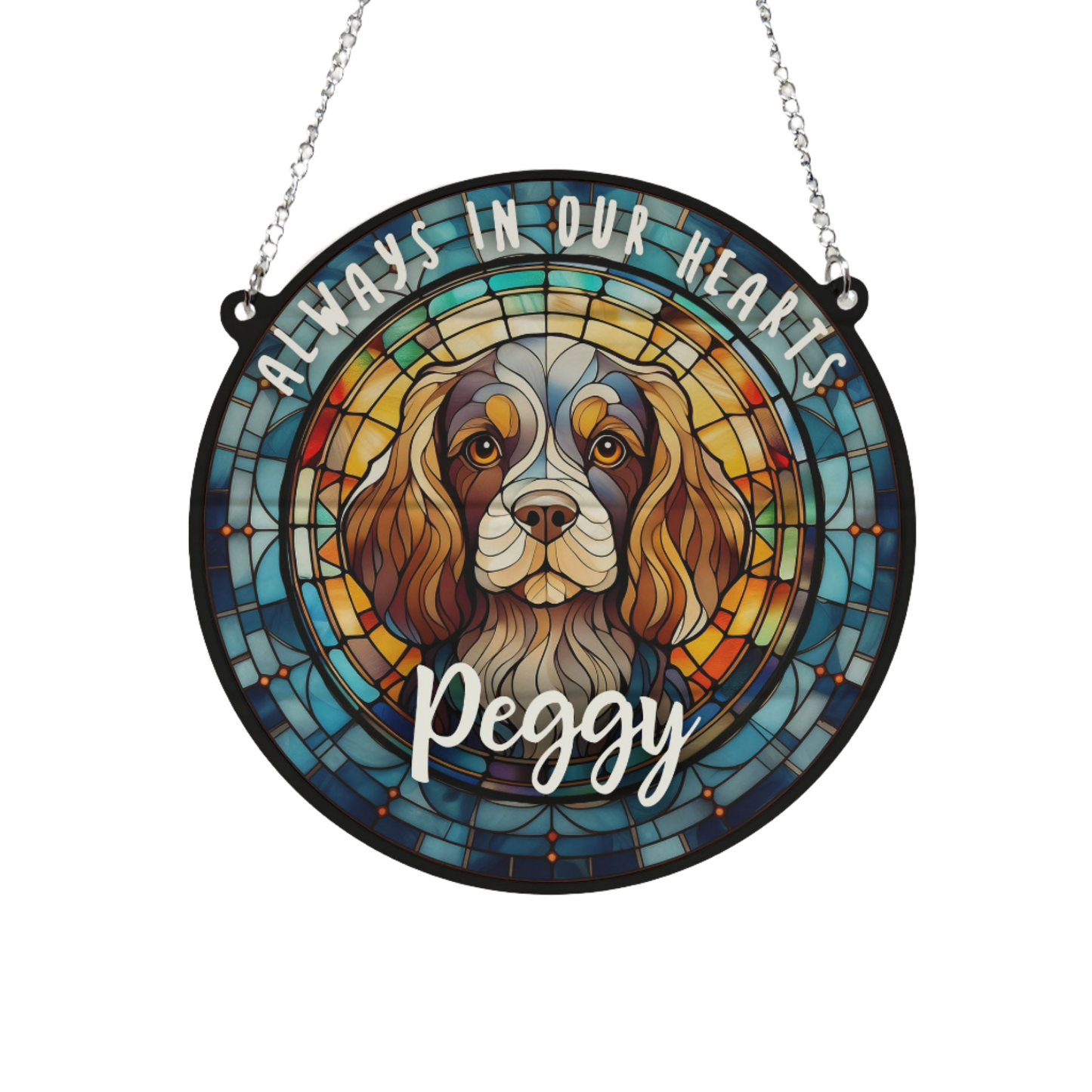 Cavalier King Charles Spaniel Memorial Stained Glass Effect Suncatcher