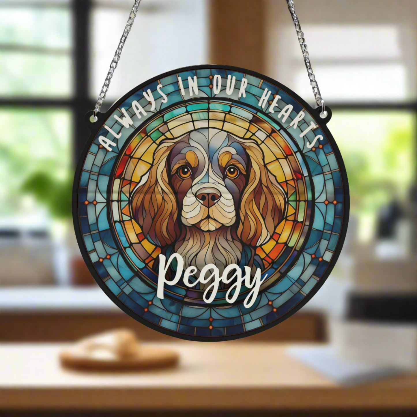 Cavalier King Charles Spaniel Memorial Stained Glass Effect Suncatcher