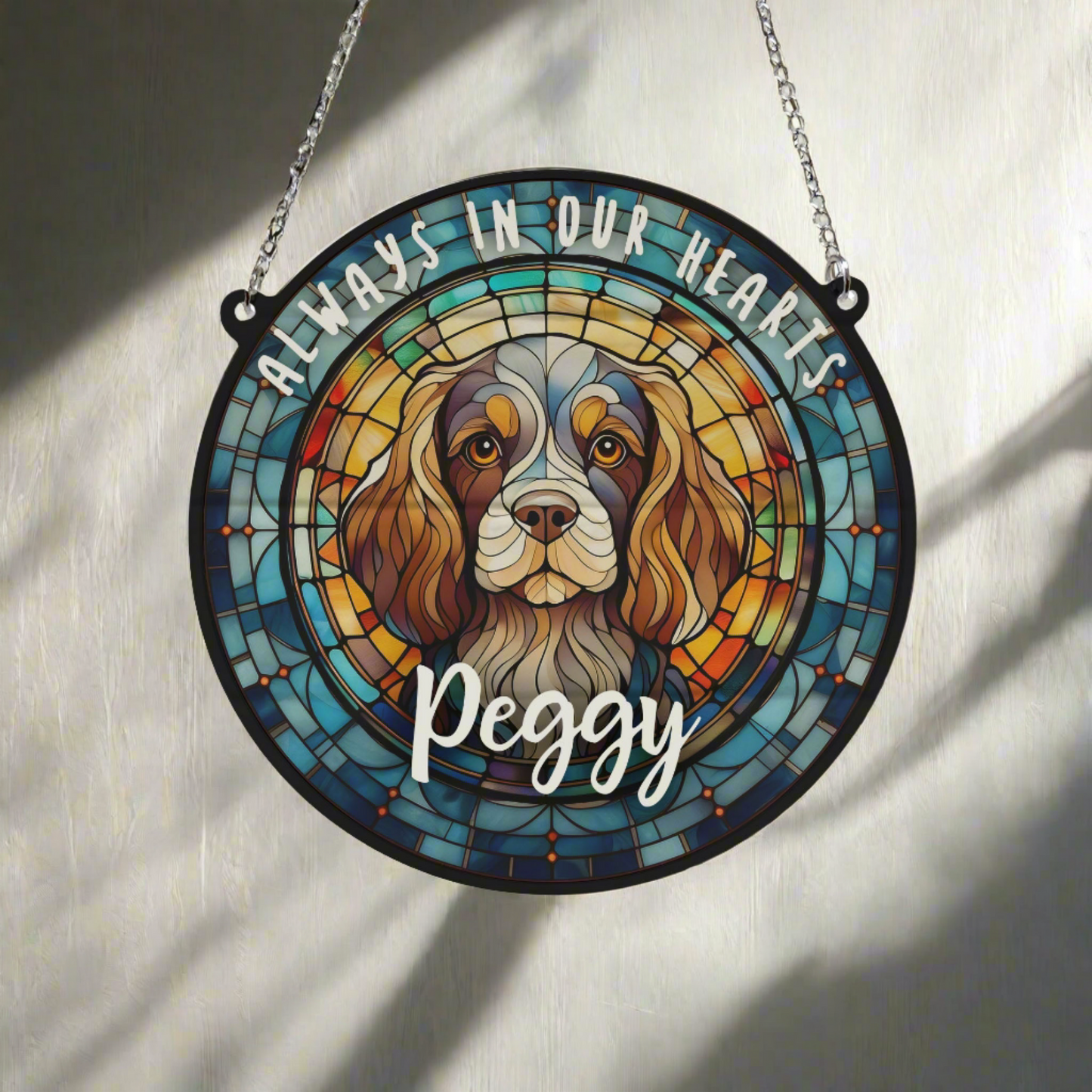 Cavalier King Charles Spaniel Memorial Stained Glass Effect Suncatcher