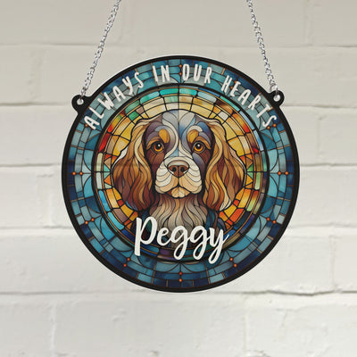 Cavalier King Charles Spaniel Memorial Stained Glass Effect Suncatcher