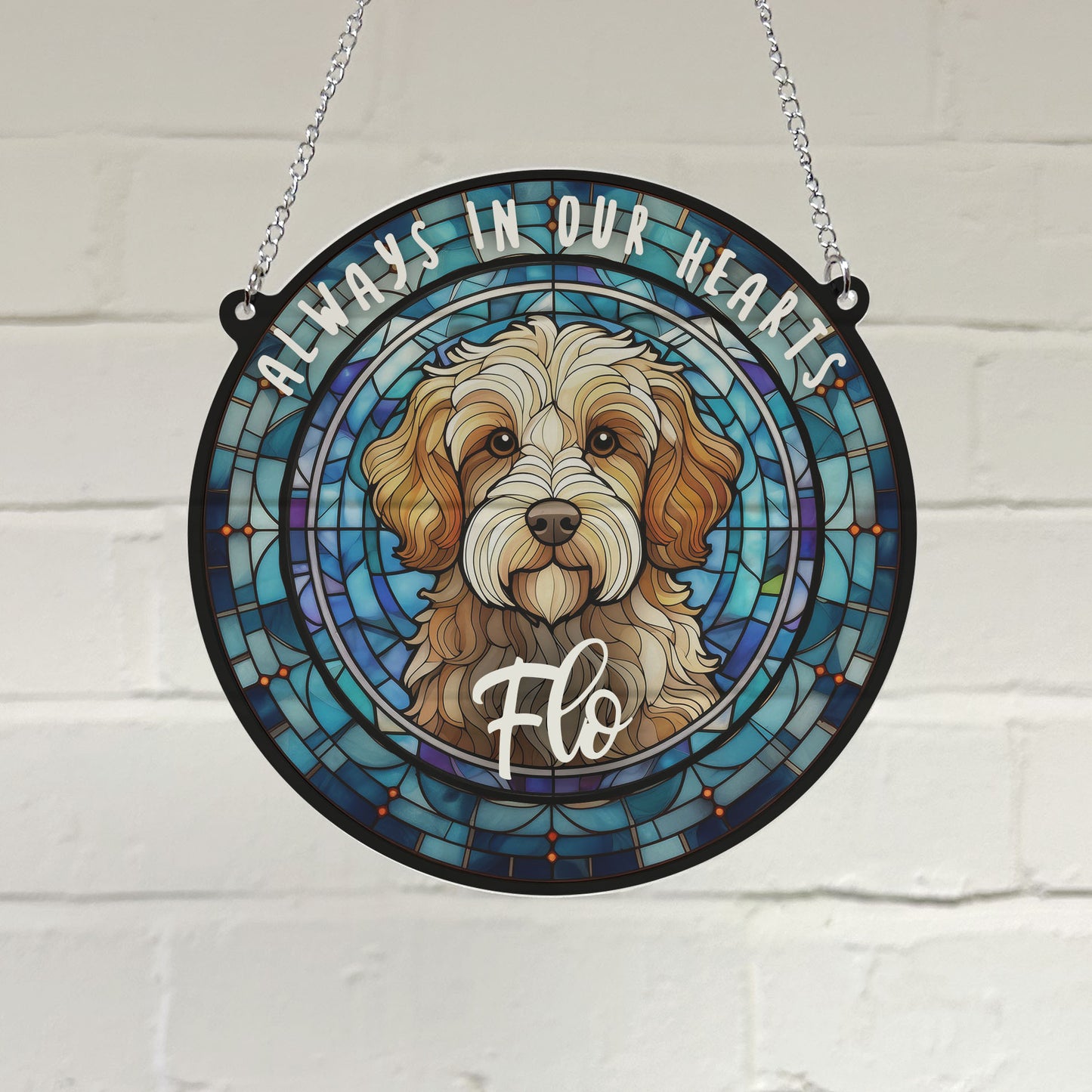 Cavapoo Memorial Stained Glass Effect Suncatcher