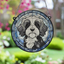 Cavapoo Black & White Stained Glass Effect Suncatcher