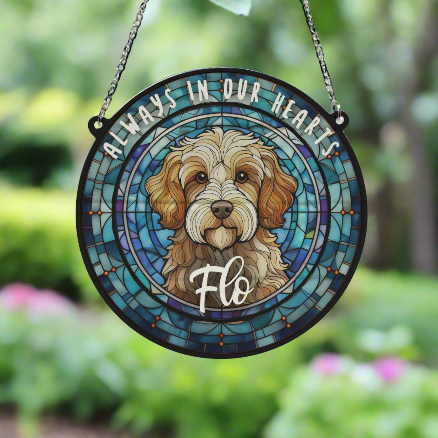 Cavapoo Memorial Stained Glass Effect Suncatcher