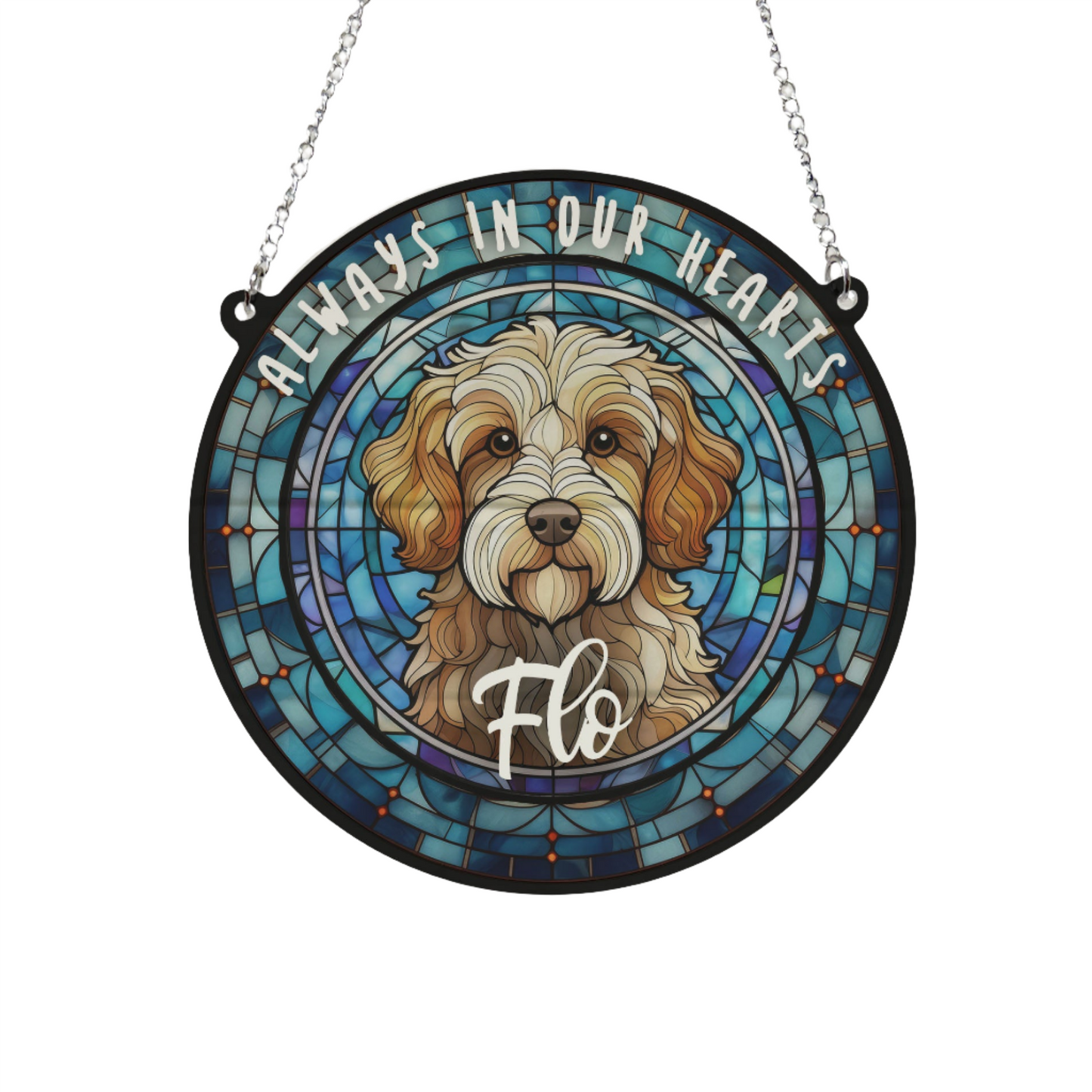 Cavapoo Memorial Stained Glass Effect Suncatcher