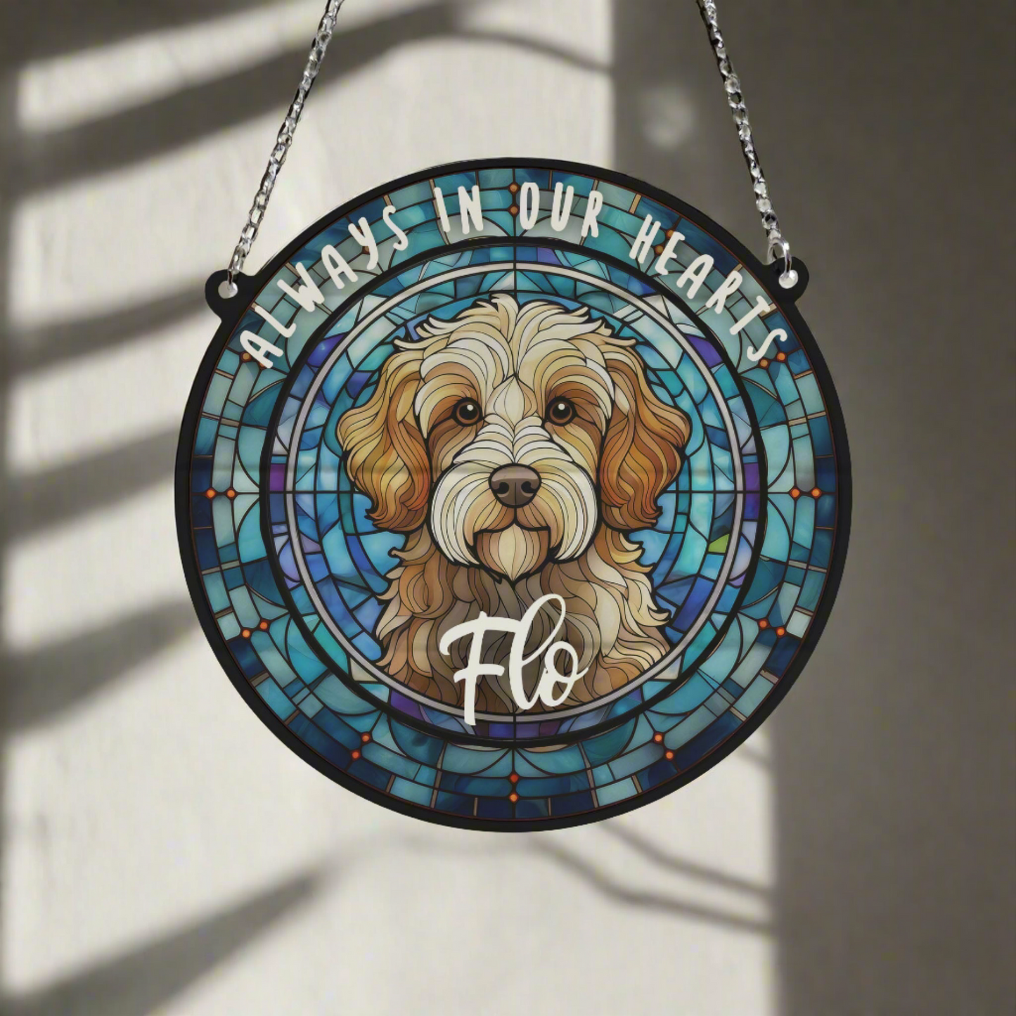 Cavapoo Memorial Stained Glass Effect Suncatcher