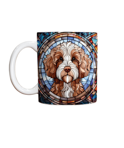 Cavapoo Brown & White Suncatcher Artwork Ceramic Mug