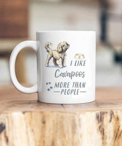 I Like Dogs More Than People Cavapoo Blonde Ceramic Mug