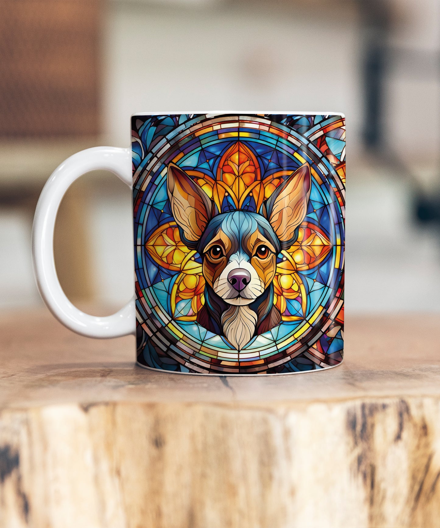 Chihuahua Black Suncatcher Artwork Ceramic Mug