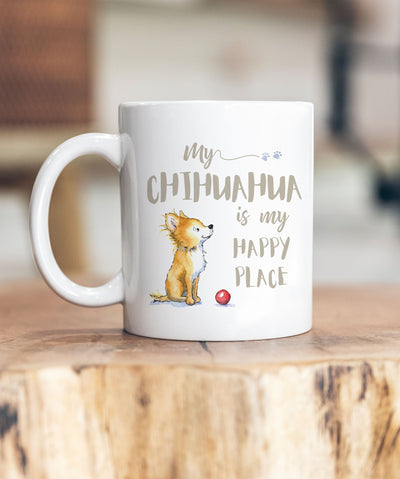 My Happy Place Chihuahua Fawn Ceramic Mug