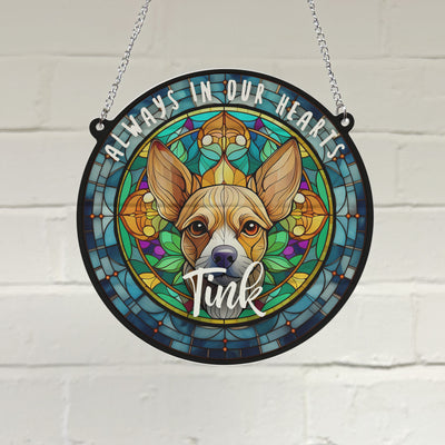 Chihuahua Fawn Memorial Stained Glass Effect Suncatcher