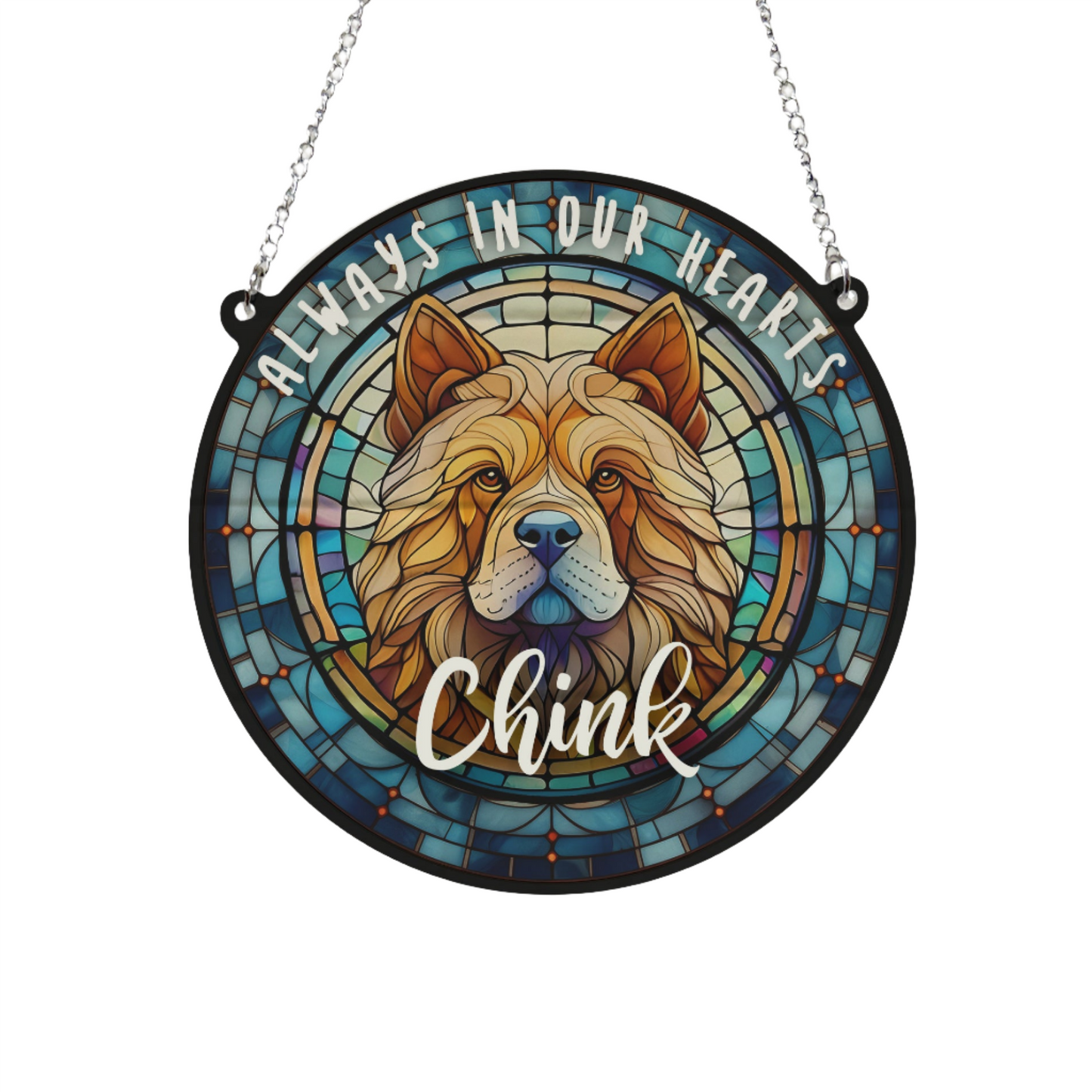 Chow Chow Memorial Stained Glass Effect Suncatcher