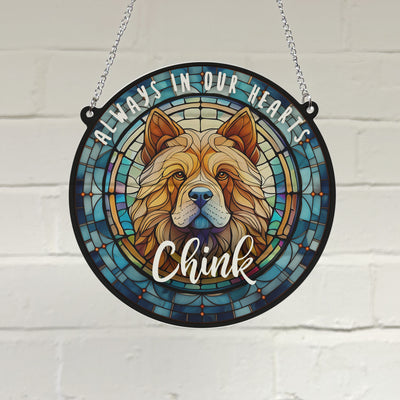 Chow Chow Memorial Stained Glass Effect Suncatcher