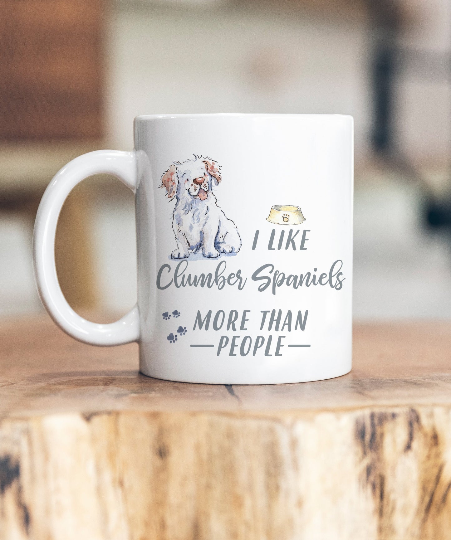 I Like Dogs More Than People Clumber Spaniel Ceramic Mug