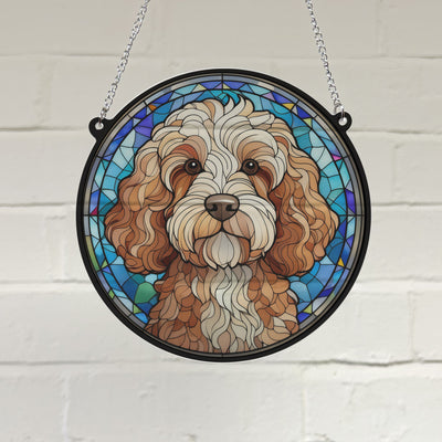 Cockapoo Stained Glass Effect Suncatcher