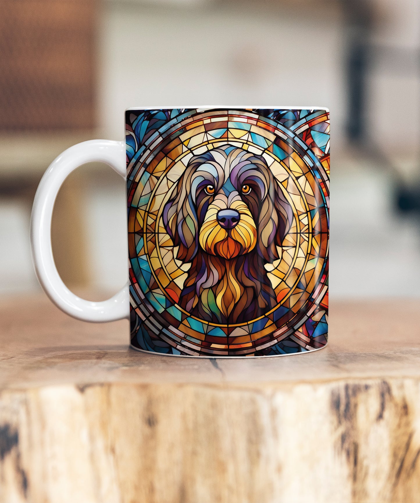 Cockapoo Black Suncatcher Artwork Ceramic Mug