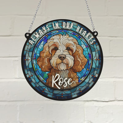 Cockapoo Memorial Stained Glass Effect Suncatcher