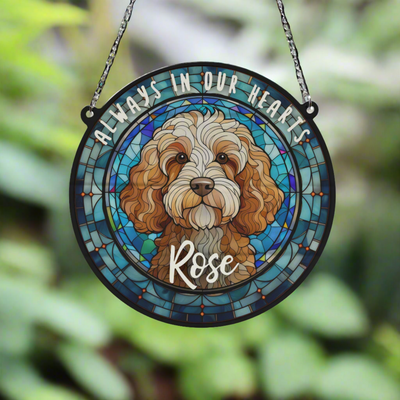 Cockapoo Memorial Stained Glass Effect Suncatcher