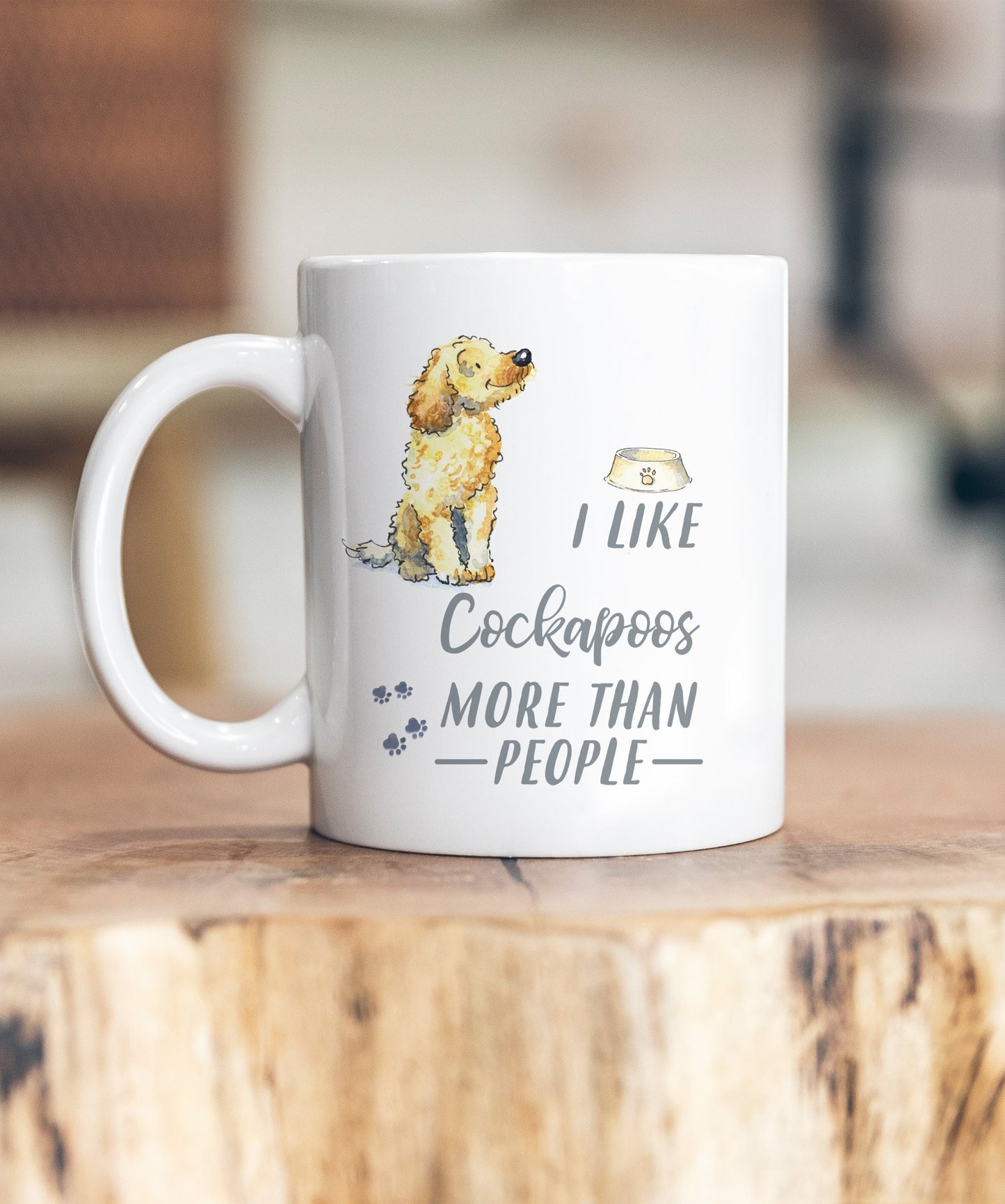 I Like Dogs More Than People Cockapoo Blonde Ceramic Mug