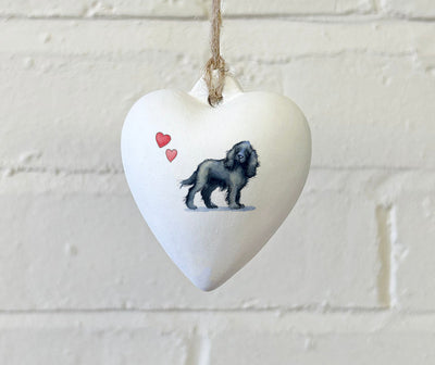 Cocker Black Ceramic Heart Bauble