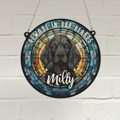 Cocker Spaniel Black Memorial Stained Glass Effect Suncatcher