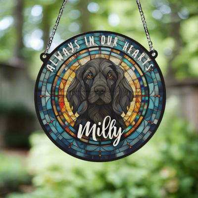 Cocker Spaniel Black Memorial Stained Glass Effect Suncatcher