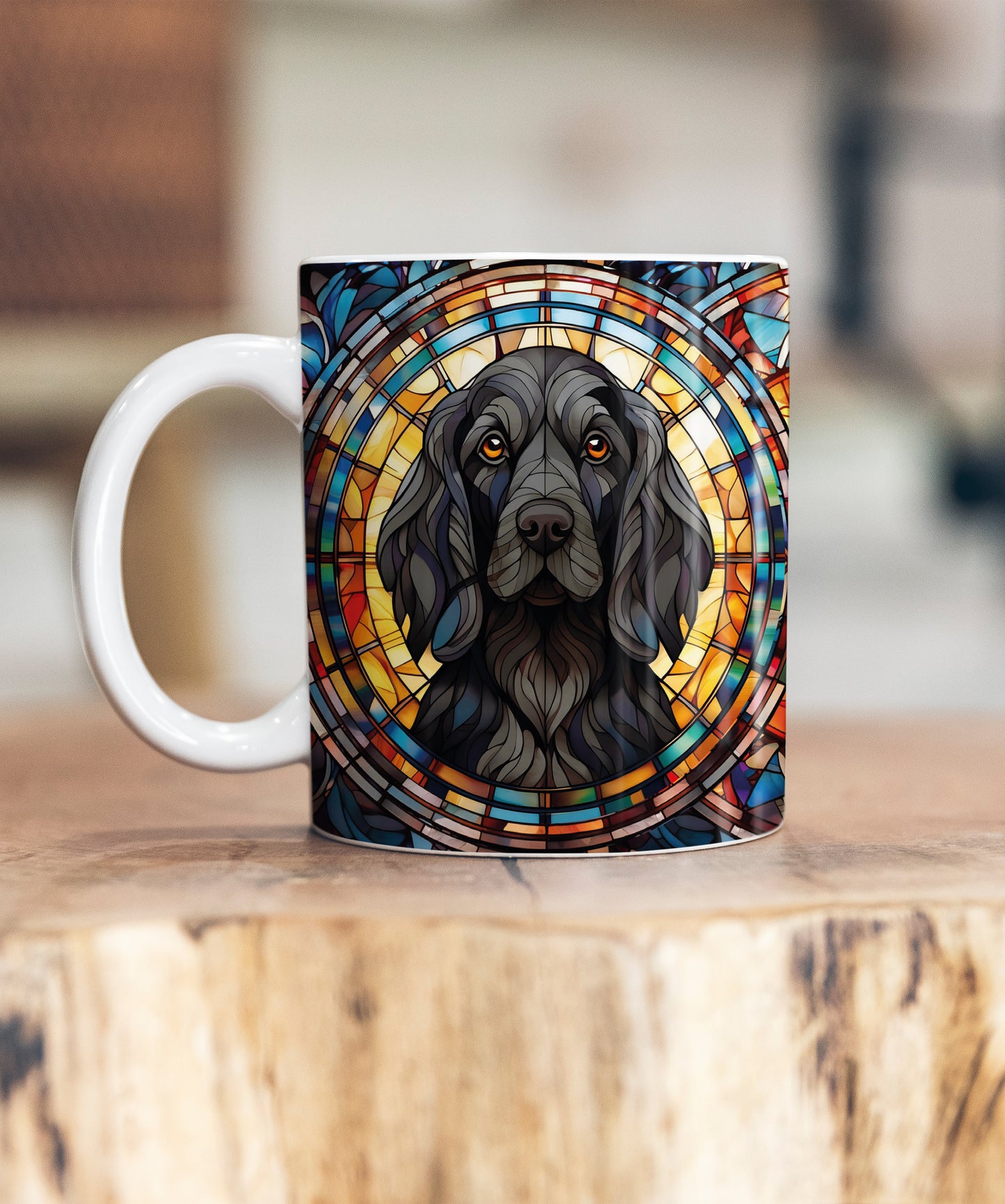 Cocker Spaniel Black Suncatcher Artwork Ceramic Mug