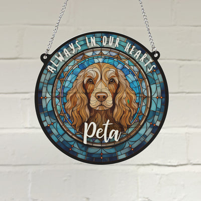 Cocker Spaniel Chocolate Memorial Stained Glass Effect Suncatcher