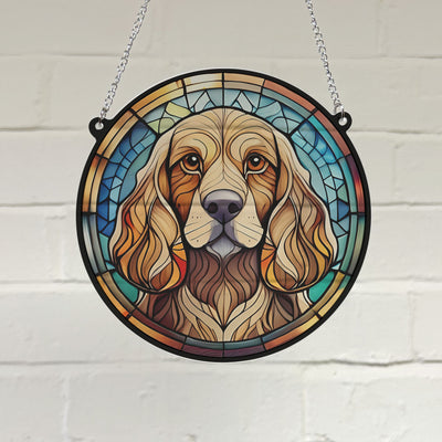 Cocker Spaniel Golden Stained Glass Effect Suncatcher