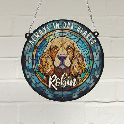 Cocker Spaniel Golden Memorial Stained Glass Effect Suncatcher