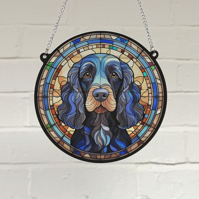 Cocker (Working) Black Stained Glass Effect Suncatcher