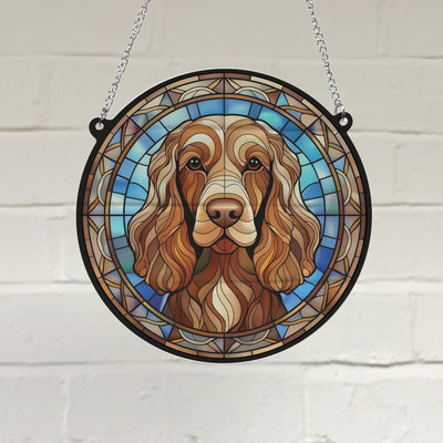 Cocker (Working) Brown Stained Glass Effect Suncatcher