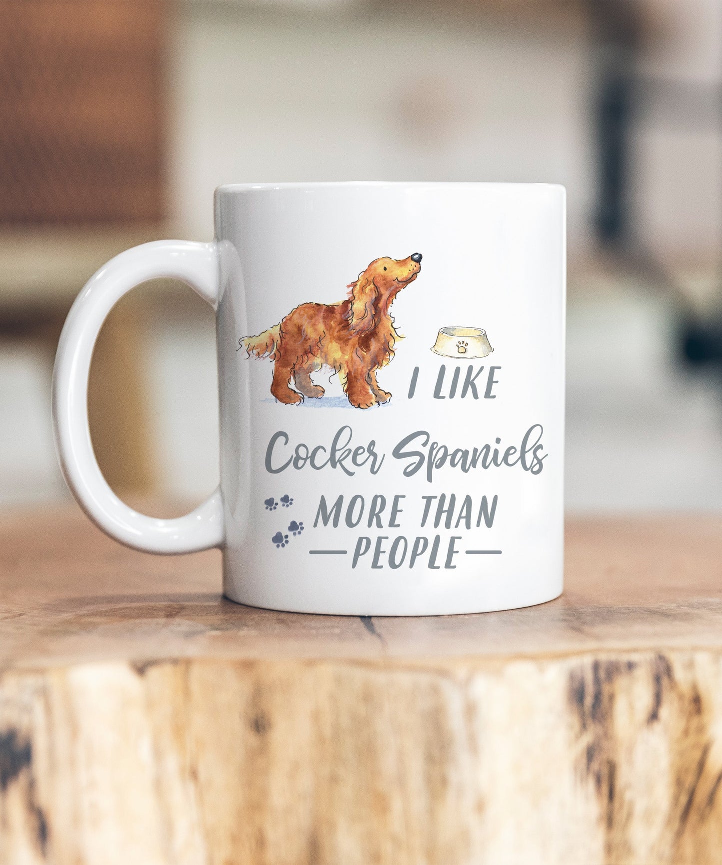 I Like Dogs More Than People Cocker Spaniel Tan Ceramic Mug