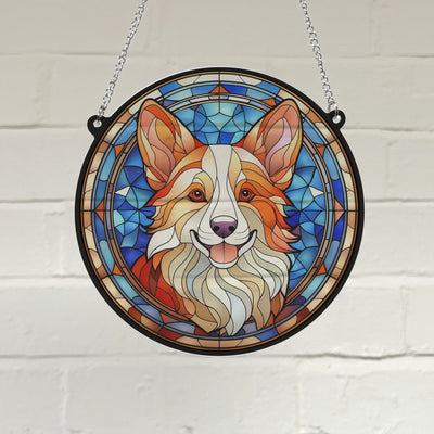 Corgi Stained Glass Effect Suncatcher