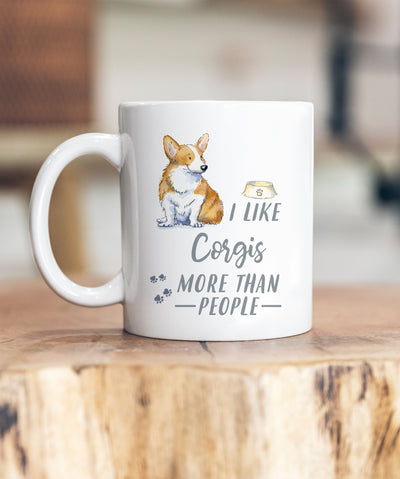 I Like Dogs More Than People Corgi Ceramic Mug