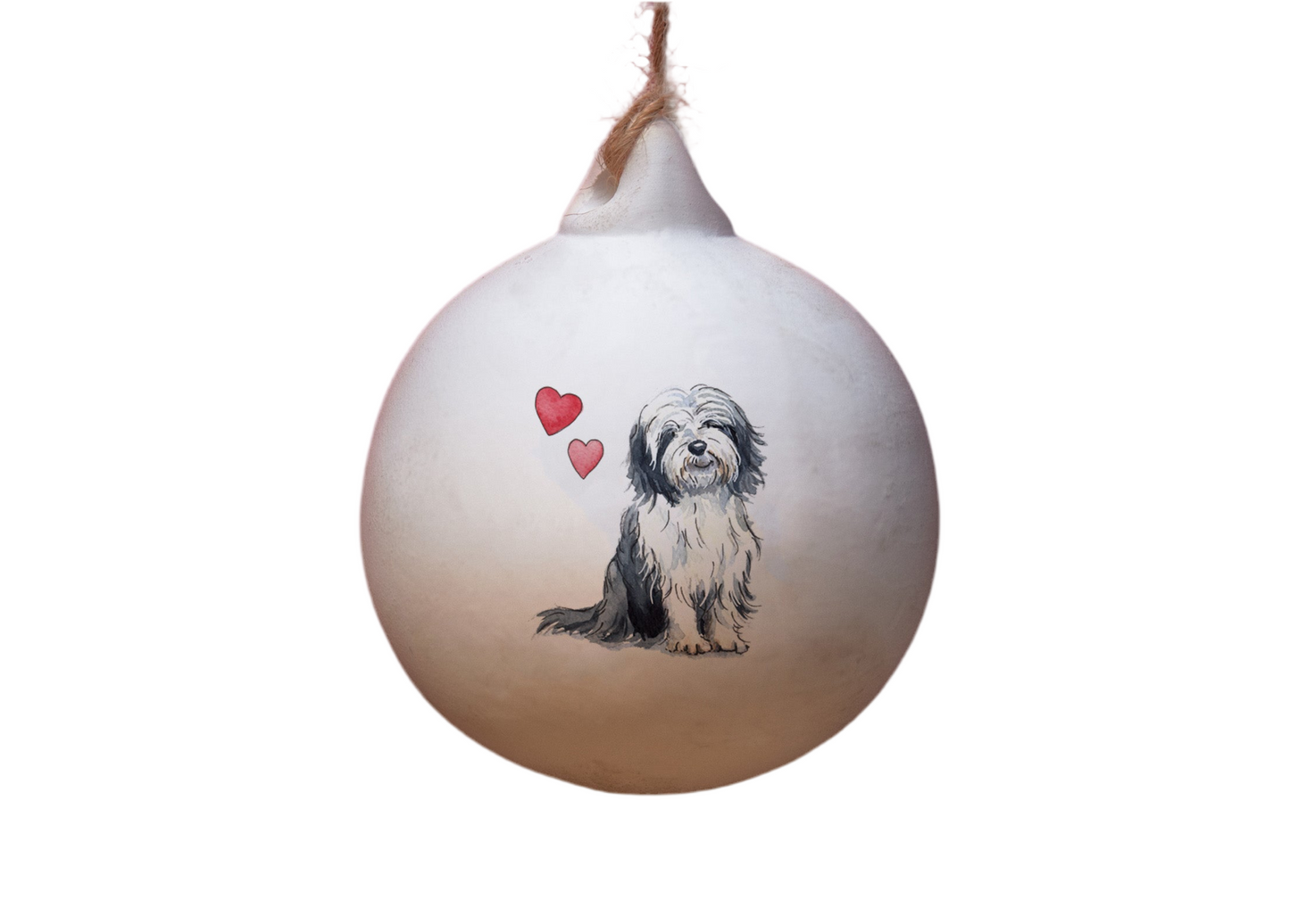 Bearded Collie Ceramic Round Bauble