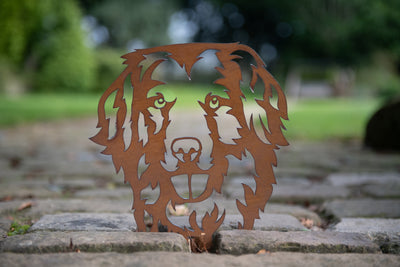 Golden Retriever - Rustic Rusted Pet Garden Sculpture - Solid Steel