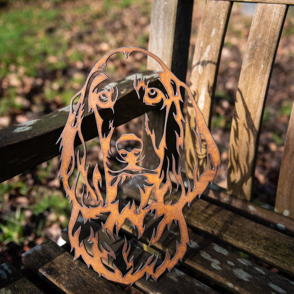 Cocker Spaniel - Rustic Rusted Pet Garden Sculpture - Solid Steel