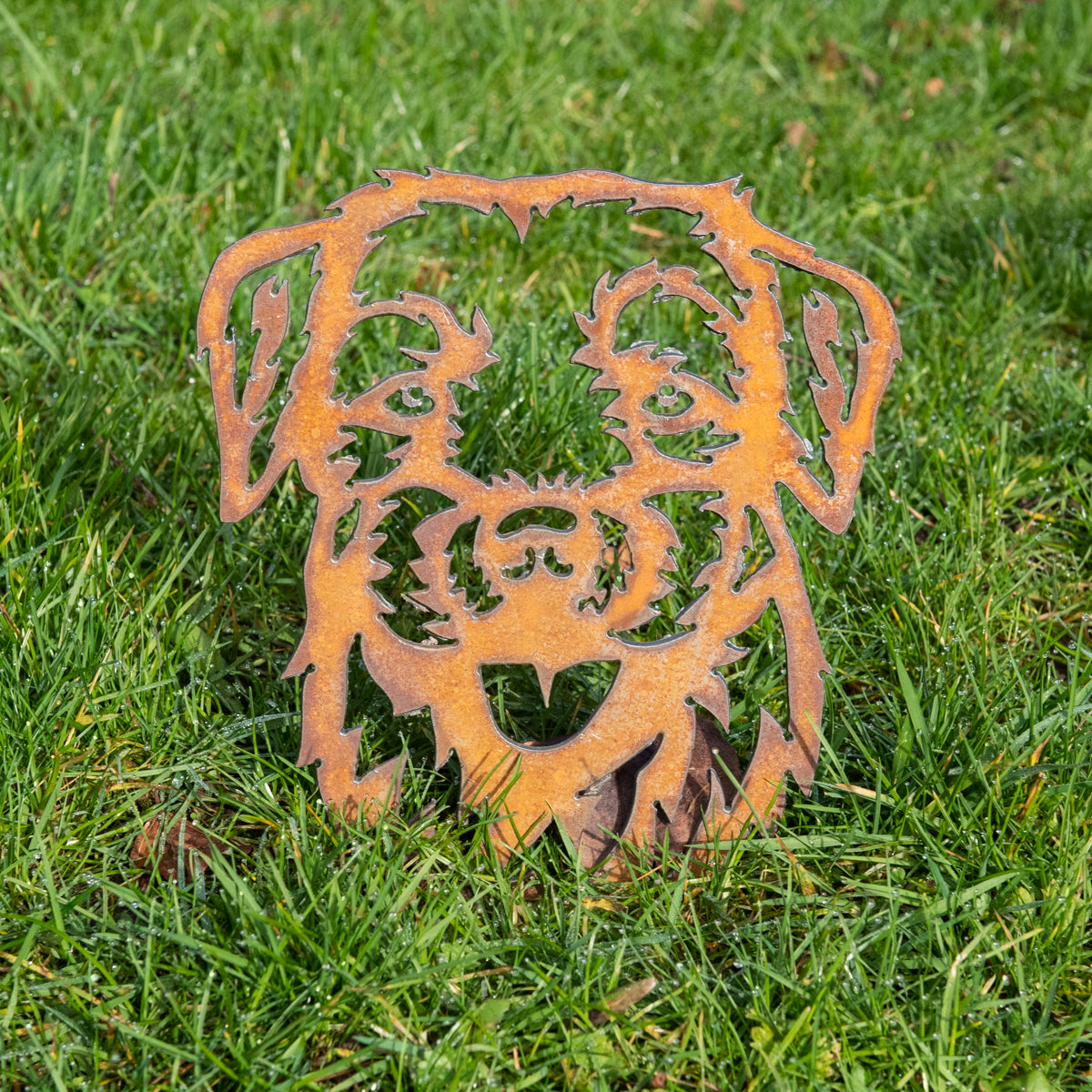 Border Terrier - Rustic Rusted Pet Garden Sculpture - Solid Steel