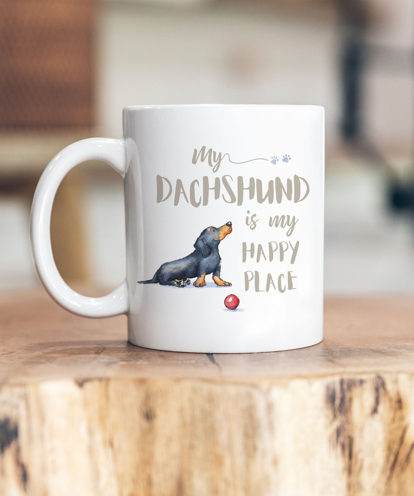 My Happy Place Dachshund Ceramic Mug