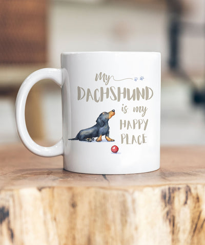 My Happy Place Dachshund Ceramic Mug