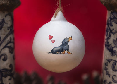 Dachshund Ceramic Round Bauble