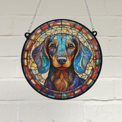 Dachshund Stained Glass Effect Suncatcher