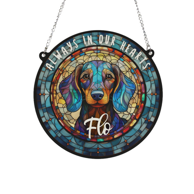 Dachshund Memorial Stained Glass Effect Suncatcher