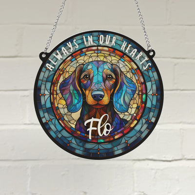 Dachshund Memorial Stained Glass Effect Suncatcher