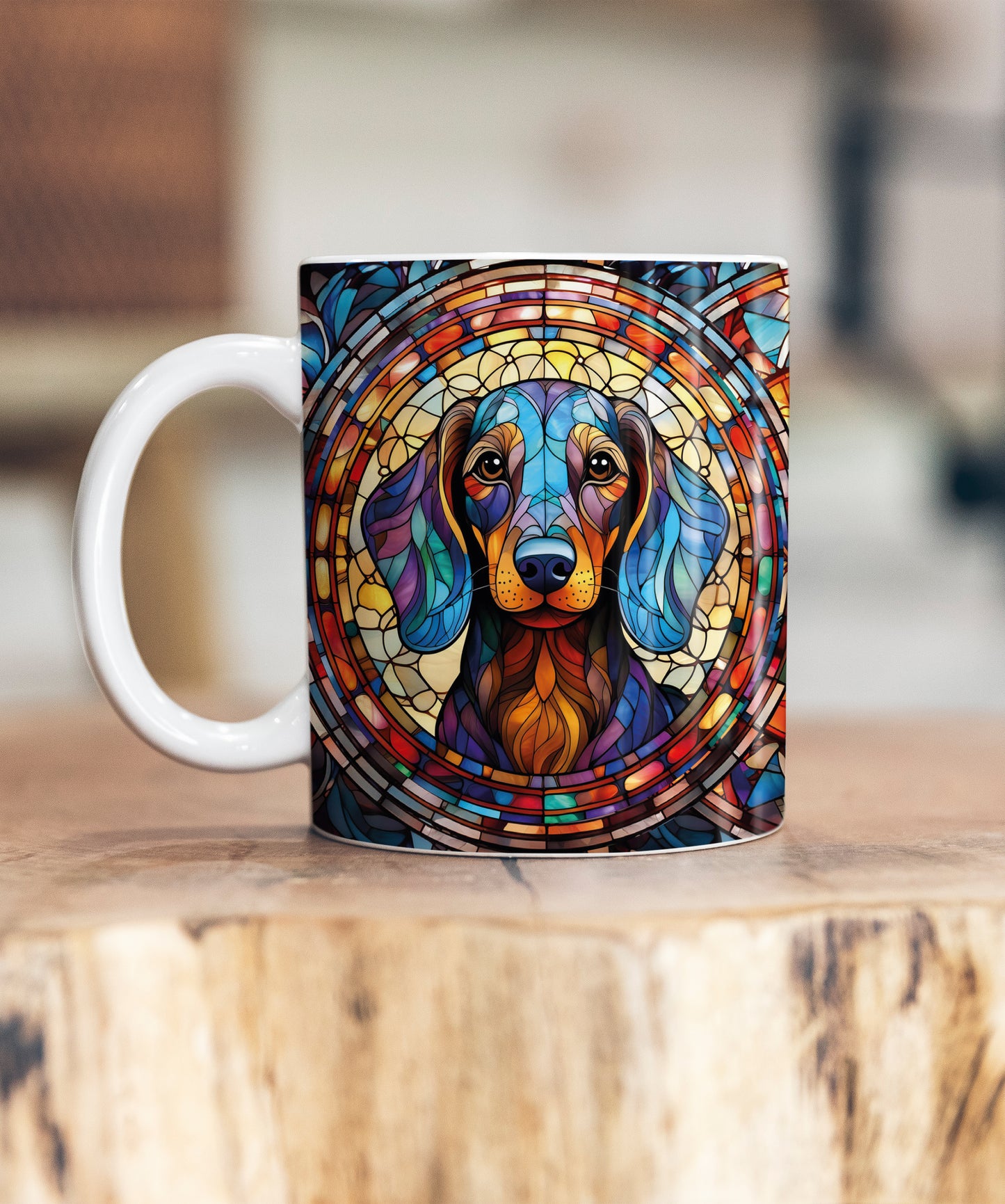 Dachshund Suncatcher Artwork Ceramic Mug