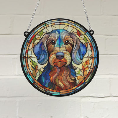 Dachshund Wirehaired Stained Glass Effect Suncatcher