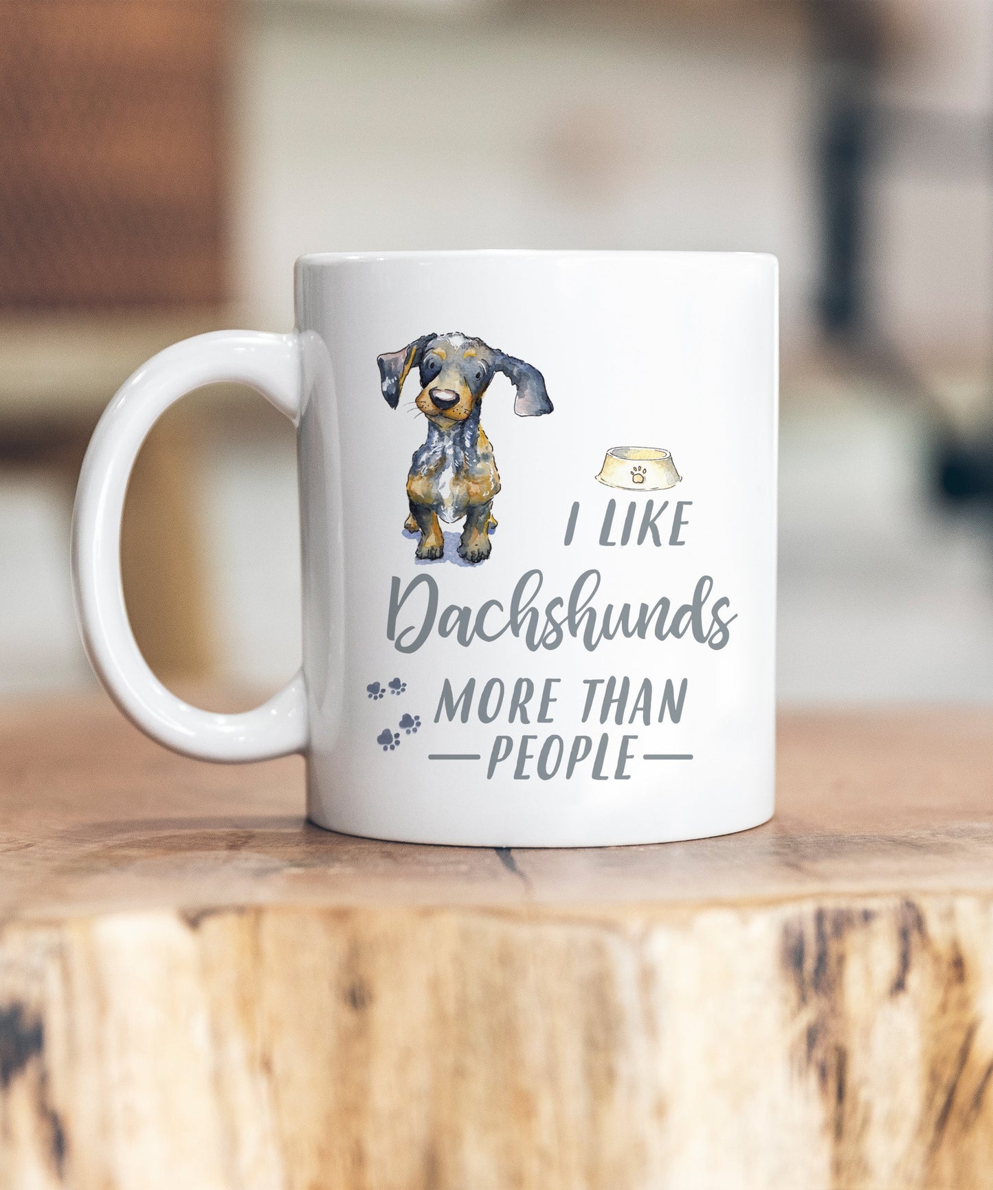 I Like Dogs More Than People Dachshund Dapple Ceramic Mug