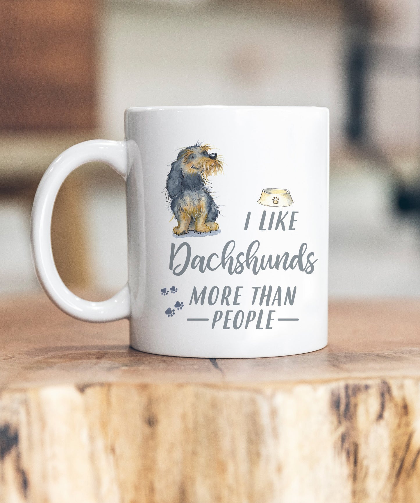 I Like Dogs More Than People Dachshund Wirehaired Ceramic Mug