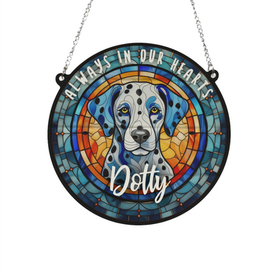 Dalmatian Memorial Stained Glass Effect Suncatcher